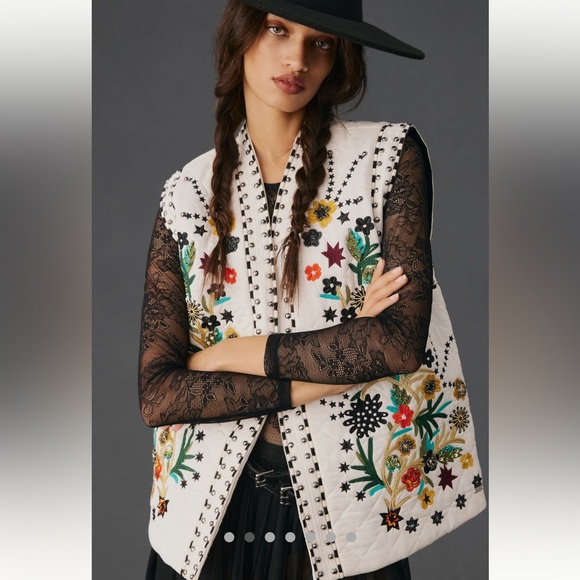 Anthropologie NWT Anthropologie NWT Scotch & Soda Embroidered Gilet Vest M - Picture 3 of 9